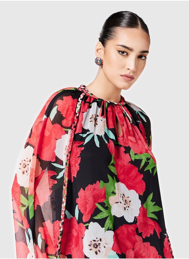 Threadz by Ajooni Floral Overlay Maxi Dress  - Image 3