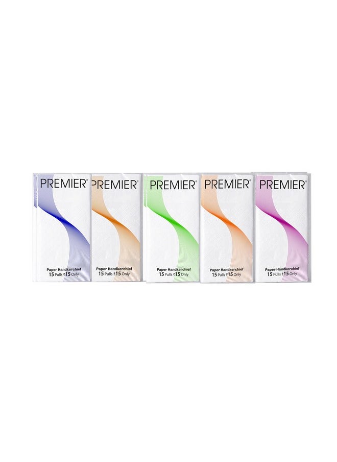Premier Facial Hanky Pack Pocket Tissue Paper 2 Ply - Pack Of 10 (15 Pulls *10 = 150 Pulls, 300 Sheets) (Pack Of 2)  - Image 2