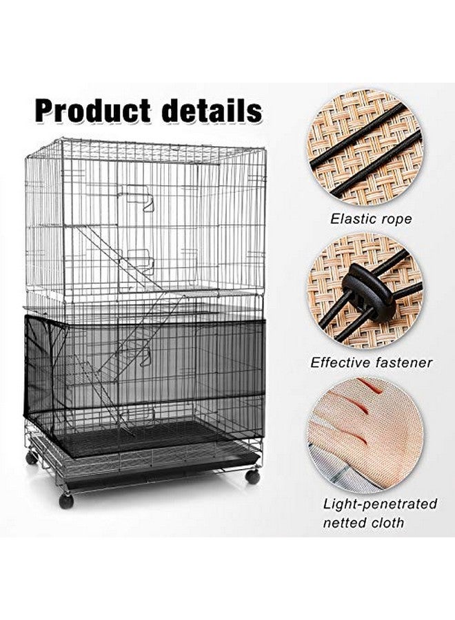 Shappy Shappy Large Bird Cage Seed Catcher, Bird Cage Cover Net, Adjustable Soft Airy Mesh Net, Birdcage Skirt Guard for Parrot Parakeet Macaw(118 x 15 Inch/ 300 x 37 cm,Black)  - Image 5