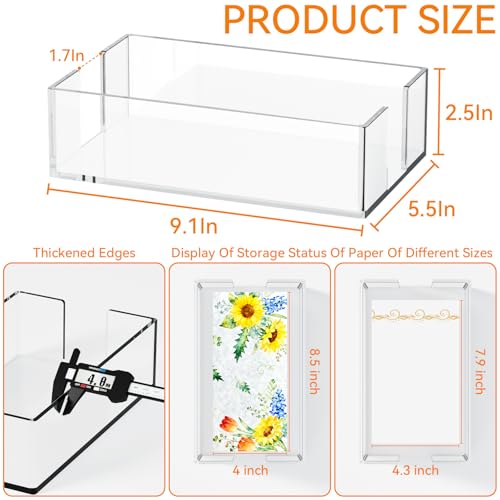 Cq acrylic Yieach Bathroom Paper Towel Holder,9.5 Inch Modern Acrylic Napkin Holder fo r Disposable Guest Towel,Clear Hand Towel Tray,Flat Napkin Holders for Paper Bapkins,Napkin Dispenser for Home,Hotel,Office - Image 3