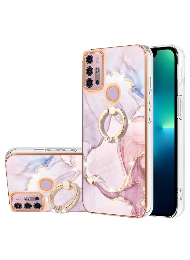 S-TOP Case For Motorola Moto G30/G20/G10/G10 Power Electroplating Marble Pattern IMD TPU Shockproof Phone Case with Ring Holder - Image 1