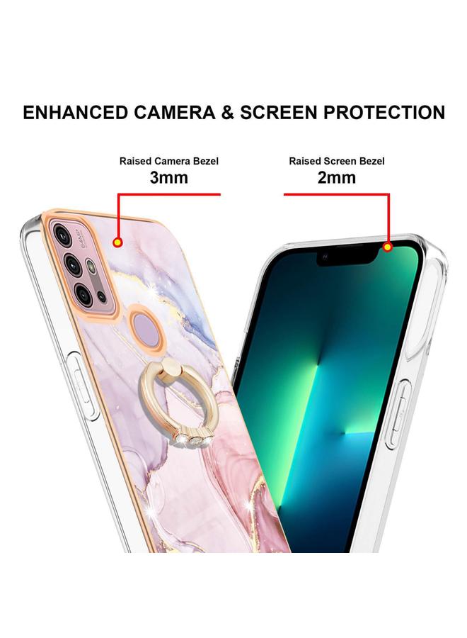 S-TOP Case For Motorola Moto G30/G20/G10/G10 Power Electroplating Marble Pattern IMD TPU Shockproof Phone Case with Ring Holder - Image 3