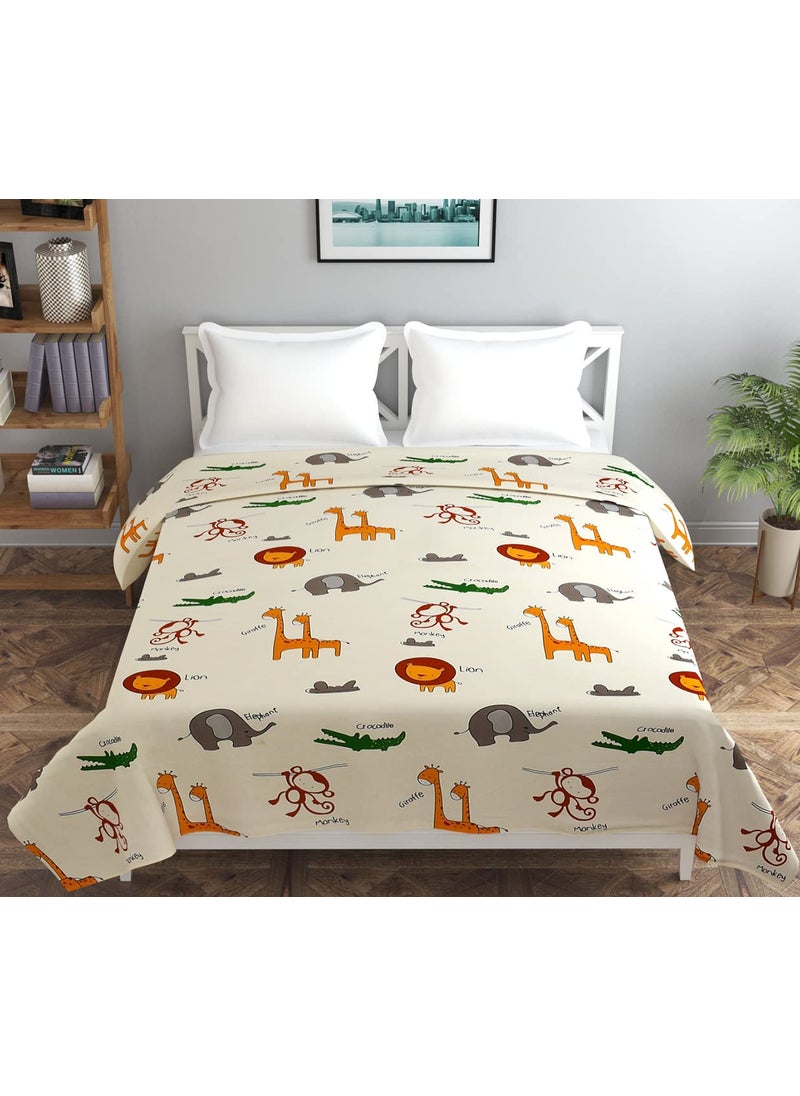 MORADO MORADO Glace Cotton Double Duvet CoverRajai CoverBlanket Cover with Zipper 90x100 Inches Offwhite Cartoon  - Image 2