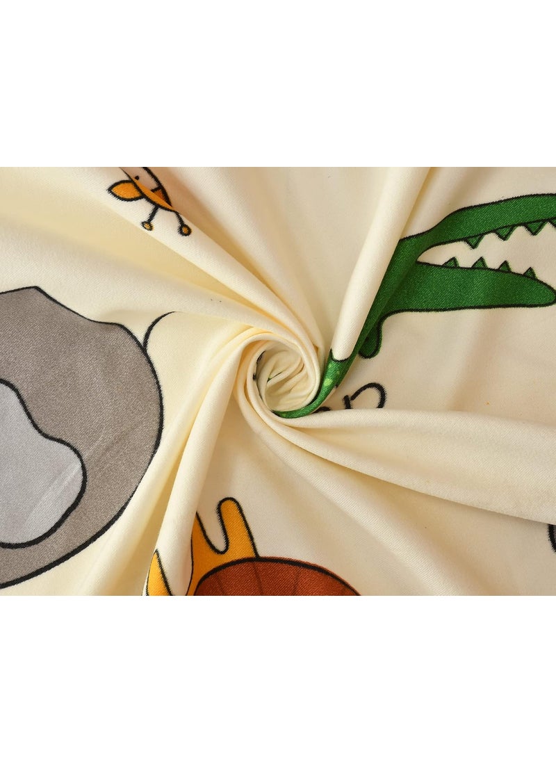 MORADO MORADO Glace Cotton Double Duvet CoverRajai CoverBlanket Cover with Zipper 90x100 Inches Offwhite Cartoon  - Image 5