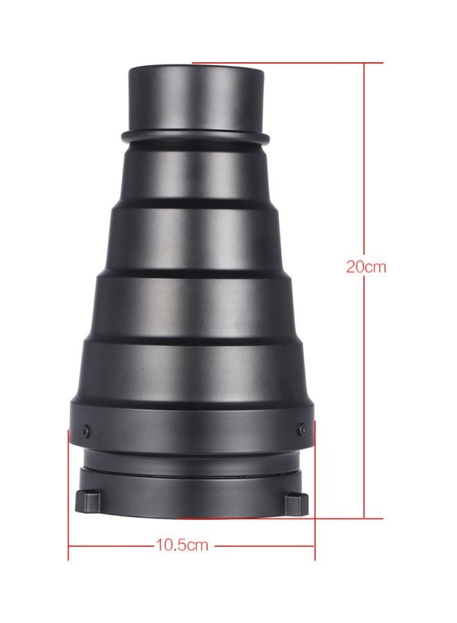 7-Piece Metal Conical Snoot With Honeycomb Grid Kit Black/Red/Yellow - Image 5