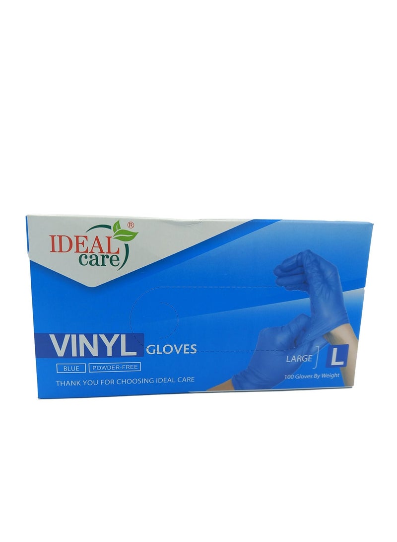 IDEAL PACK IDEAL PACK VINYL GLOVES BLUE POWDER FREE 100 PCS 1PKTS  - Image 1