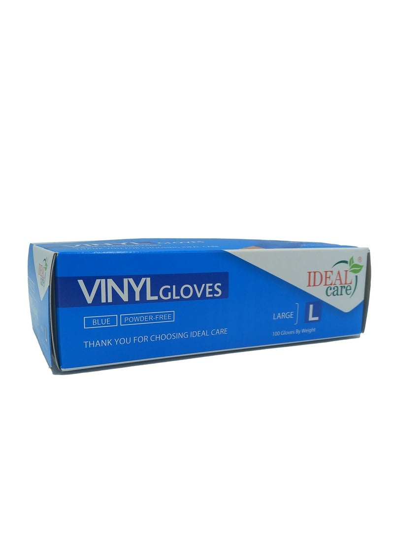 IDEAL PACK IDEAL PACK VINYL GLOVES BLUE POWDER FREE 100 PCS 1PKTS  - Image 2