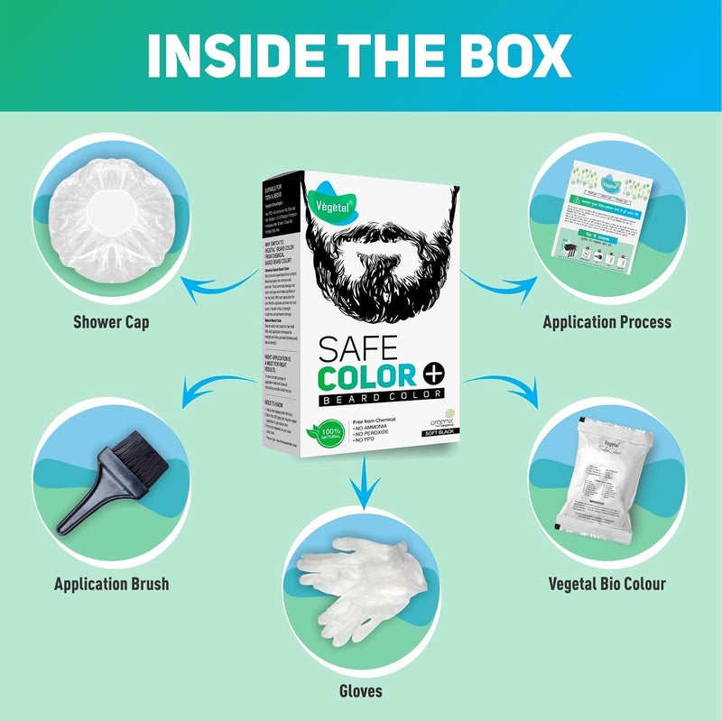 Vegetal Safe Color Natural Beard Colour ChemicalFree Soft Black 25g Pack of 3 - Image 5
