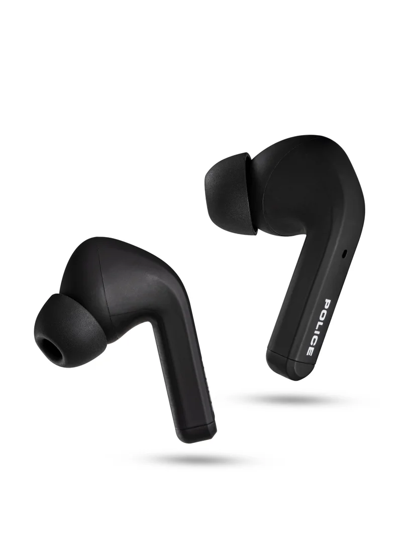 POLICE FOS III Earbuds with Active Noise Cancellation, 13mm Driver, Type-C Charging & Bluetooth 5.3, Black/Gold - IPX4