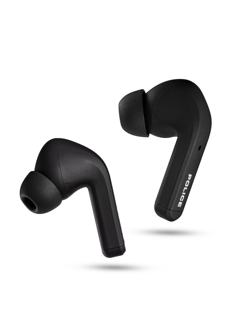 POLICE FOS III Earbuds with Active Noise Cancellation, 13mm Driver, Type-C Charging & Bluetooth 5.3, Black/Gold - IPX4  - Image 4