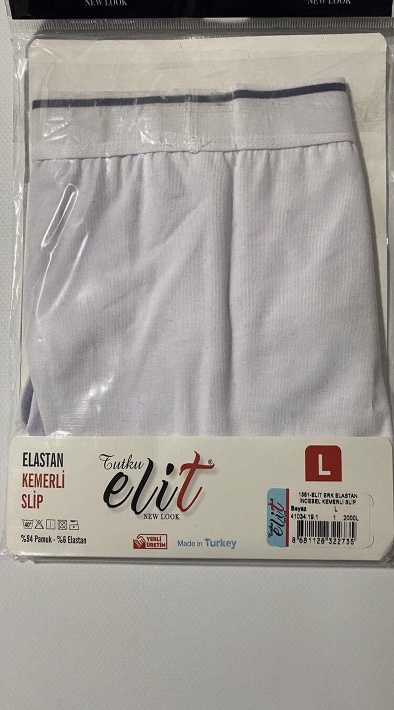 Tutku Elit e Men's Lycra Thin Waist Belted Slip Panties 1351 - 12 Pcs  - Image 4