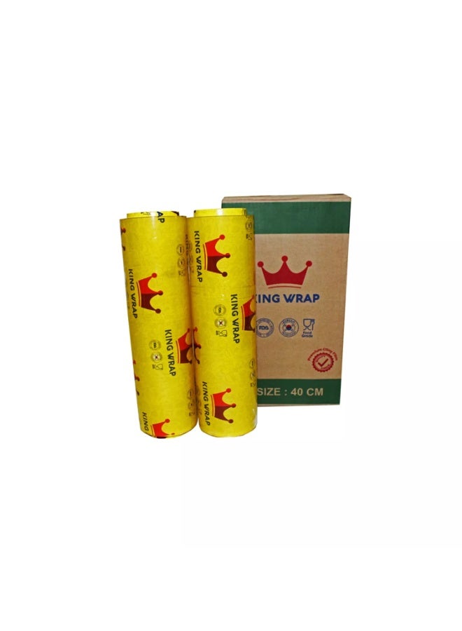 King Wrap Cling Film Food Wrapping Roll - 40 CM*350 M (For Food Preservation) - Image 1