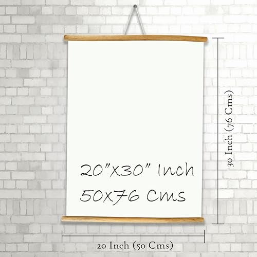 Eduway 20x30 Inch Wooden Roll-Up Whiteboard for Wall Hanging | with 1 Wooden Duster | Roll Up Writing Board for Home, Office, School & Kids | Durable & Lightweight | (Set of 1-50x76 Cms) - Image 2