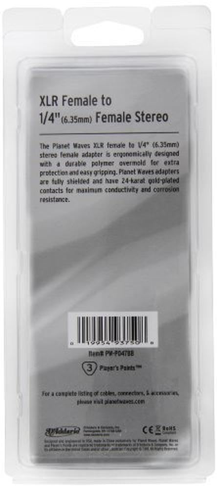 Planet Waves D'Addario Accessories XLR Female to 1/4 Inch Female Balanced Adapter - Image 3