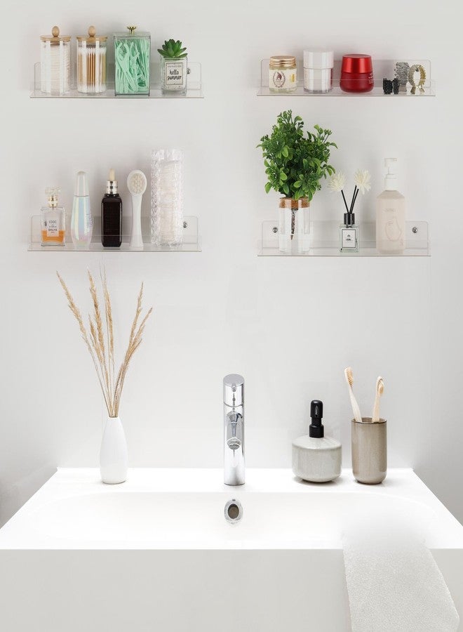 تي بيست ماكس مجموعة رفوف عائمة من 8 قطع من Tbestmax، رفوف كتب أكريليك شفافة مقاس 15 بوصة، منظم رفوف عرض للحمام وغرفة النوم وغرفة المعيشة - Image 5