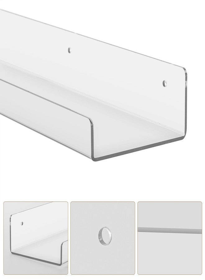 تي بيست ماكس مجموعة رفوف عائمة من 8 قطع من Tbestmax، رفوف كتب أكريليك شفافة مقاس 15 بوصة، منظم رفوف عرض للحمام وغرفة النوم وغرفة المعيشة - Image 4