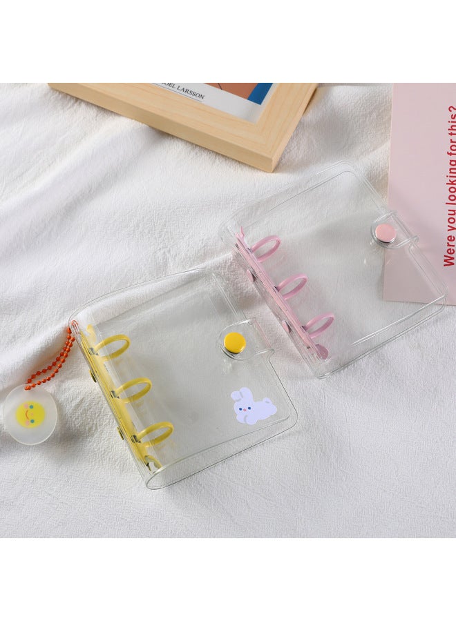 دفتر شفاف لامع بثلاثة ثقوب من PVC للمحفظة الصغيرة، ألبوم النجوم المخصص لطالبات المدارس - Image 3