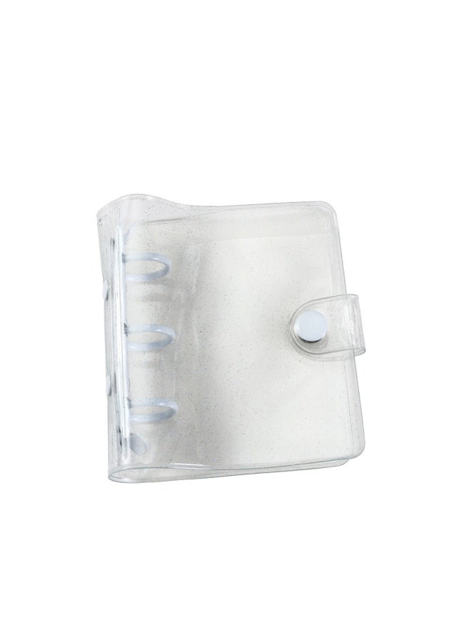 دفتر شفاف لامع بثلاثة ثقوب من PVC للمحفظة الصغيرة، ألبوم النجوم المخصص لطالبات المدارس - Image 1
