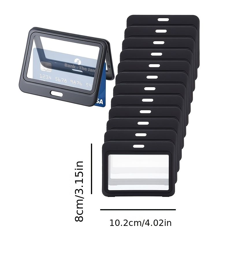 2D 10pcs Horizontal ID Card Clip Hard Badge Clip Suitable For Offices Credit Cards Drivers Licenses And Passes - Image 2