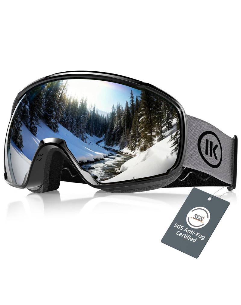 Innerking Otg Ski Goggles Sgs Approved  Over Glasses Snow Snowboarding Winter Goggles Anti Fog For Adult  Youth  Men Women - Black Gray 8% - Image 1