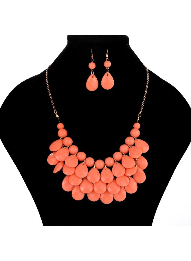 NIBEMINENT Beach Style European and American Waterdrop Necklace Set