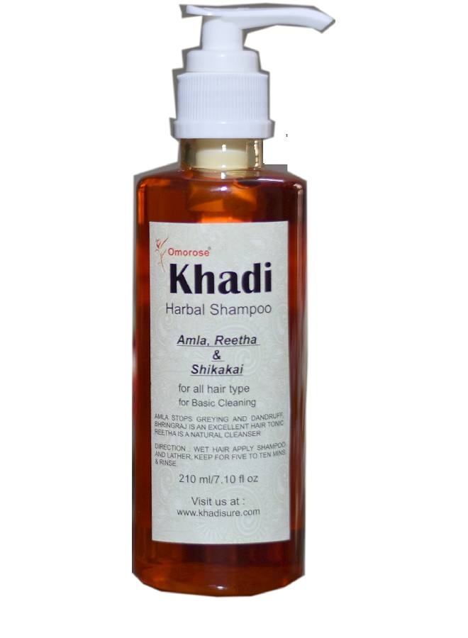 KHADI Omorose Herbal Amla And Reetha & Shikakai Shampoo 210 ml - Image 2
