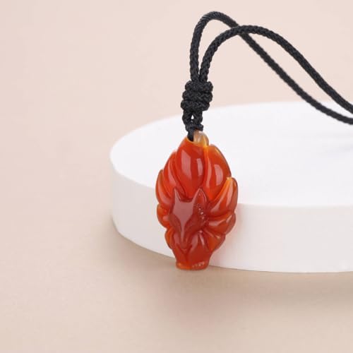 COAI Nine Tailed Fox Necklace Agate Necklace, Red Carnelian Necklace for Women - Image 4