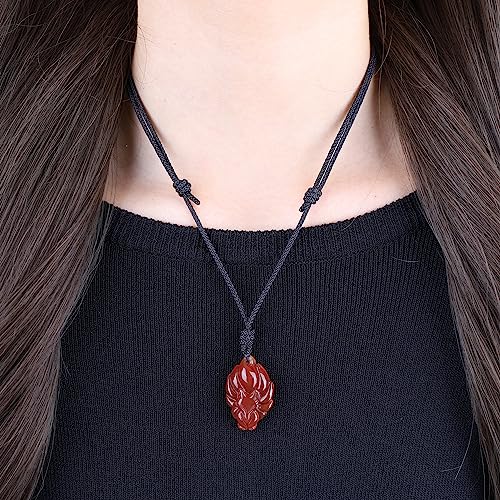 COAI Nine Tailed Fox Necklace Agate Necklace, Red Carnelian Necklace for Women - Image 3