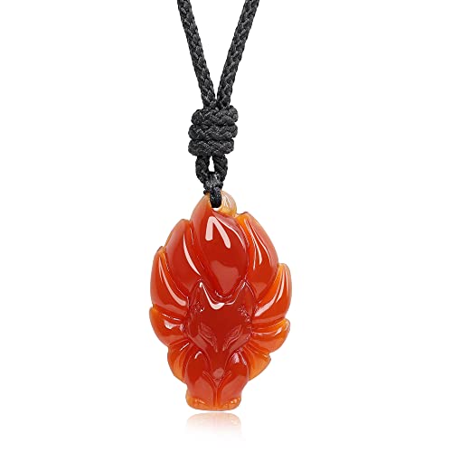 COAI Nine Tailed Fox Necklace Agate Necklace, Red Carnelian Necklace for Women - Image 1