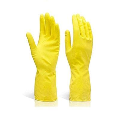 Pacificdeals Pack of 3 Reusable Latex Rubber Safety Hand Gloves For Chemical Industries Gardening Household Cleaning Dishwashing Gloves Waterproof PVC Gloves for Kitchen Working Men Unisex Yellow