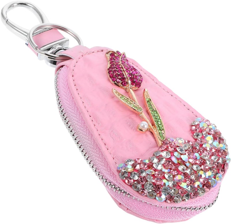 Regular scheduled transit Cabilock Rhinestones Car Key Protector Pouch Rose Design Keychain Sleeve Accessory for Women Elegant Key Holder Case for Stylish Storage Hanging space save Liquid tight joint Fast warehouse picking Ready varied options All space matching look Easy clean surface Different assemble options Remote area delivery Flexible purchase choices Certified stocked merchandise Classic trendy design picks Simple multi-color universal build Multi-use qualified quality High strength upgraded material Market aligned local stock Low dust buildup Cost effective fine quality Full land route delivery Authorized haulage delivery Gulf popular simple design Nationwide courier network Wide use compliant quality Compact design Easy lifting build - Image 1