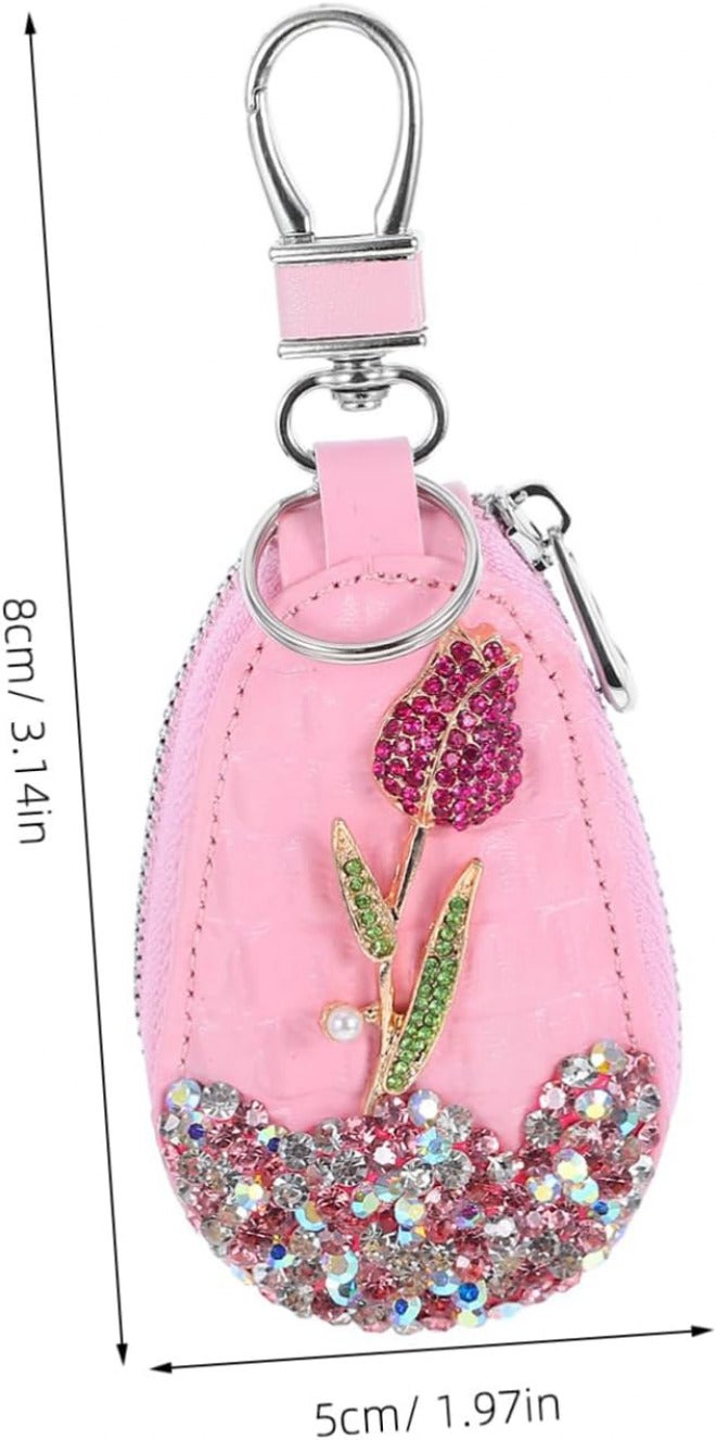 Regular scheduled transit Cabilock Rhinestones Car Key Protector Pouch Rose Design Keychain Sleeve Accessory for Women Elegant Key Holder Case for Stylish Storage Hanging space save Liquid tight joint Fast warehouse picking Ready varied options All space matching look Easy clean surface Different assemble options Remote area delivery Flexible purchase choices Certified stocked merchandise Classic trendy design picks Simple multi-color universal build Multi-use qualified quality High strength upgraded material Market aligned local stock Low dust buildup Cost effective fine quality Full land route delivery Authorized haulage delivery Gulf popular simple design Nationwide courier network Wide use compliant quality Compact design Easy lifting build - Image 2