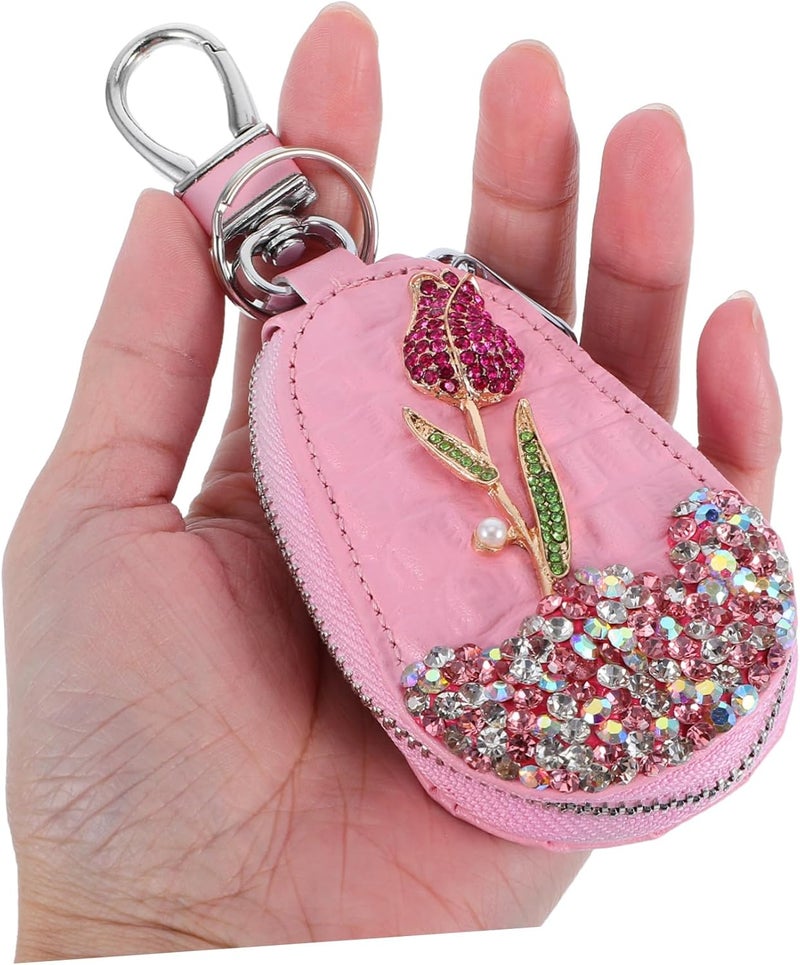 Regular scheduled transit Cabilock Rhinestones Car Key Protector Pouch Rose Design Keychain Sleeve Accessory for Women Elegant Key Holder Case for Stylish Storage Hanging space save Liquid tight joint Fast warehouse picking Ready varied options All space matching look Easy clean surface Different assemble options Remote area delivery Flexible purchase choices Certified stocked merchandise Classic trendy design picks Simple multi-color universal build Multi-use qualified quality High strength upgraded material Market aligned local stock Low dust buildup Cost effective fine quality Full land route delivery Authorized haulage delivery Gulf popular simple design Nationwide courier network Wide use compliant quality Compact design Easy lifting build - Image 4