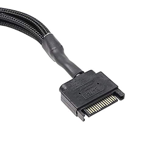XMSJSIY SATA to 3 Pin 4 Pin Fan Adapter,15pin SATA to 4 x 3 pin / 4 Pin 12V PC Case Fan Splitter Extension Power Cable Adapter-28cm-2pcs - Image 2