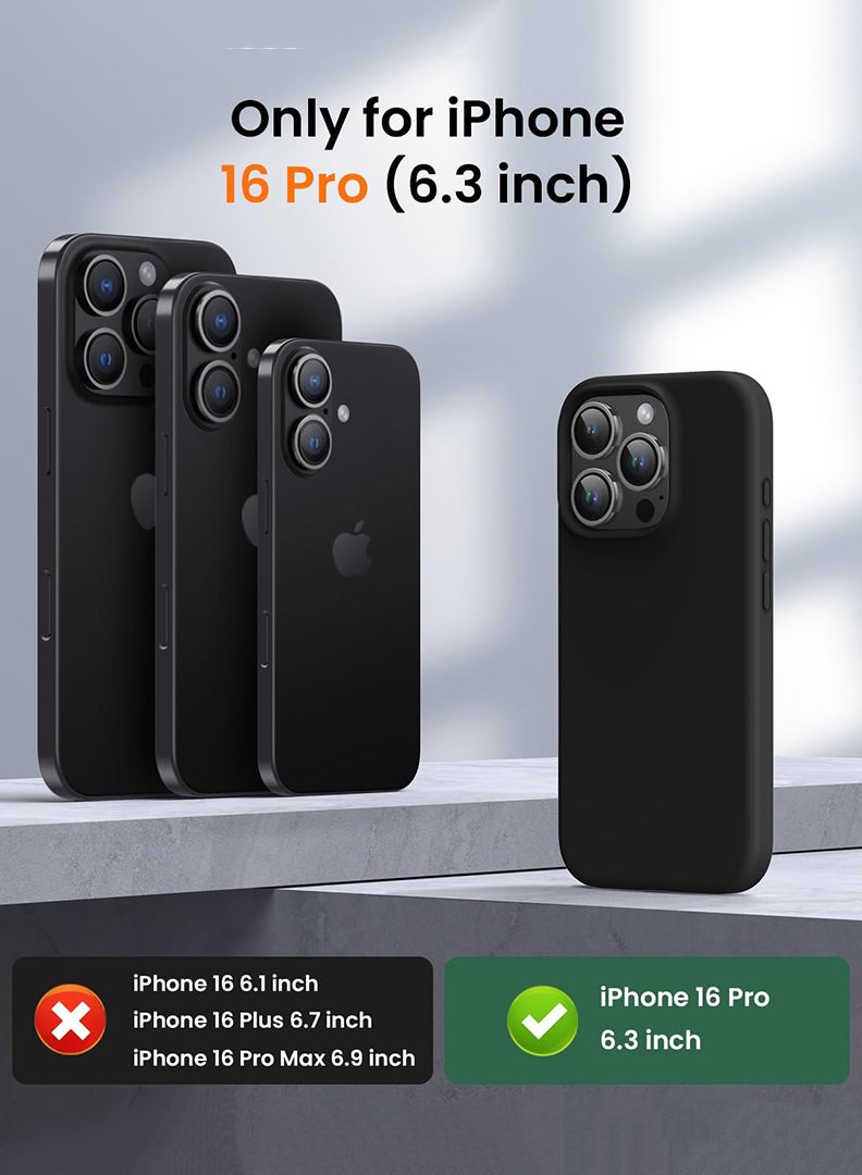 iPhone 16 Pro Black Protective Slim Fit Case Liquid Silicone Cover with Full Body Protection Anti-Scratch Shockproof Case For iPhone - avenger-logo
