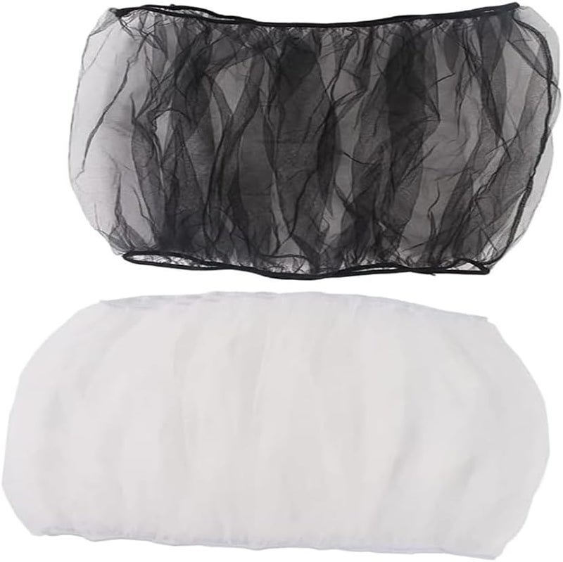 BEANPRECOY 2 Pcs Bird Cage Cover,Airy Gauze Bird Cage Cover Seeds Guard Dust,Universal Bird Cage Seed Catcher Airy Gauze Bird Cage Cover Seeds Guard Dust-Proof for Round Square Cages Birdcage Cover (Black+White) - Image 1