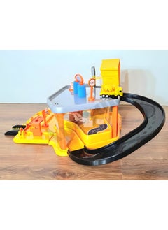 Apexma Toys Two-Storey Construction Site Car Garage Track Set - 2 Pieces Metal Car 2-Storey Vehicle Station Set - Double-Storey Construction Site Parking Lot Play Track  - Image 3