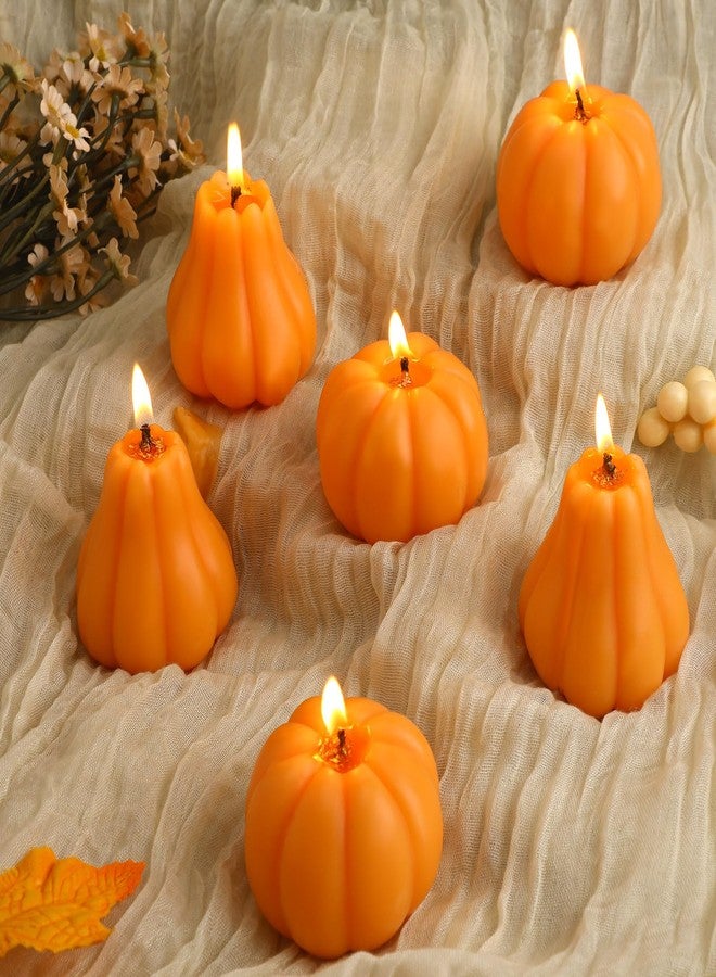 MTLEE 6 Pcs Fall Pumpkin Candles Pastel Halloween Soy Wax Candles Autumn Little Pumpkin Baby Shower Favors with Gift Box Thanksgiving Autumn Centerpieces for Fall Wedding Birthday Decorations(Orange) - Image 1