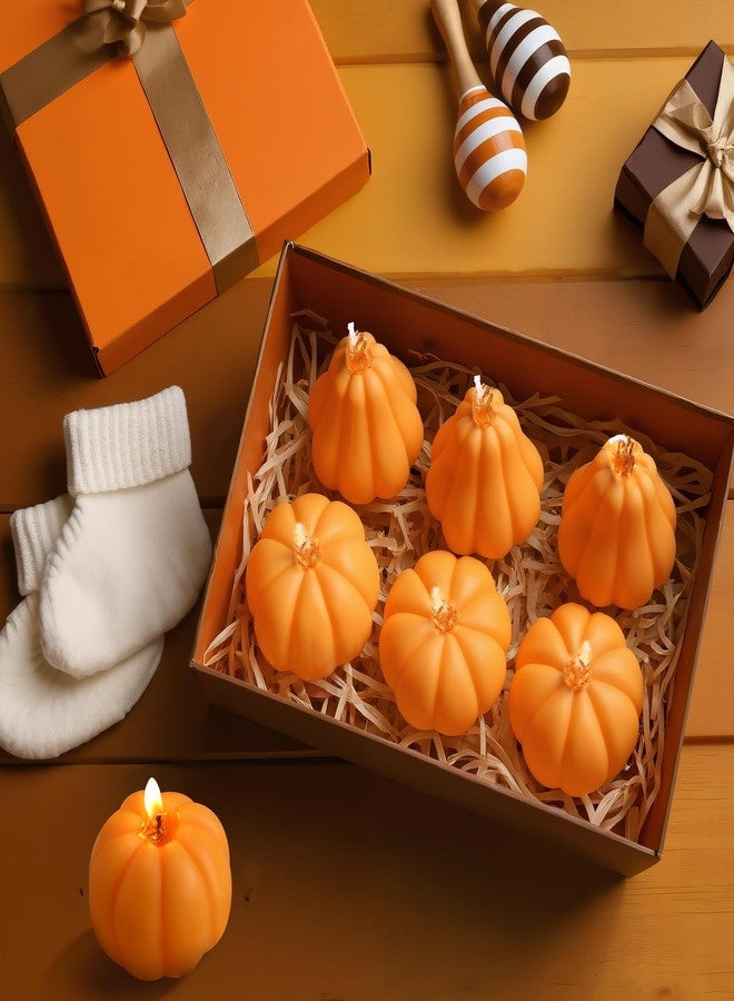 MTLEE 6 Pcs Fall Pumpkin Candles Pastel Halloween Soy Wax Candles Autumn Little Pumpkin Baby Shower Favors with Gift Box Thanksgiving Autumn Centerpieces for Fall Wedding Birthday Decorations(Orange) - Image 5