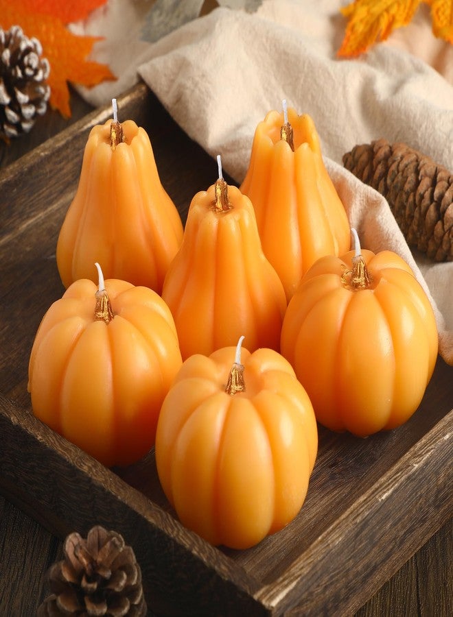 MTLEE 6 Pcs Fall Pumpkin Candles Pastel Halloween Soy Wax Candles Autumn Little Pumpkin Baby Shower Favors with Gift Box Thanksgiving Autumn Centerpieces for Fall Wedding Birthday Decorations(Orange) - Image 2