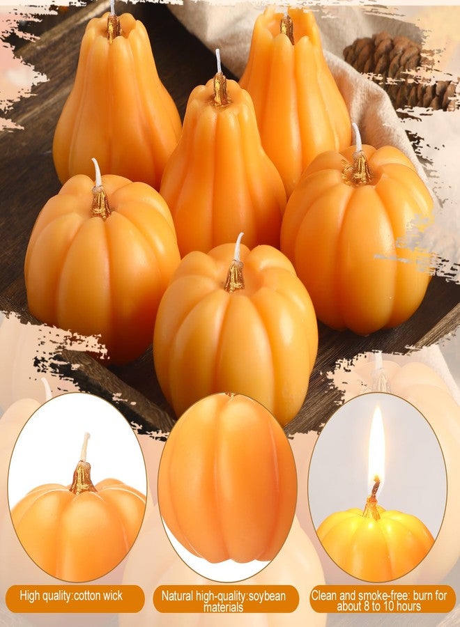 MTLEE 6 Pcs Fall Pumpkin Candles Pastel Halloween Soy Wax Candles Autumn Little Pumpkin Baby Shower Favors with Gift Box Thanksgiving Autumn Centerpieces for Fall Wedding Birthday Decorations(Orange) - Image 4