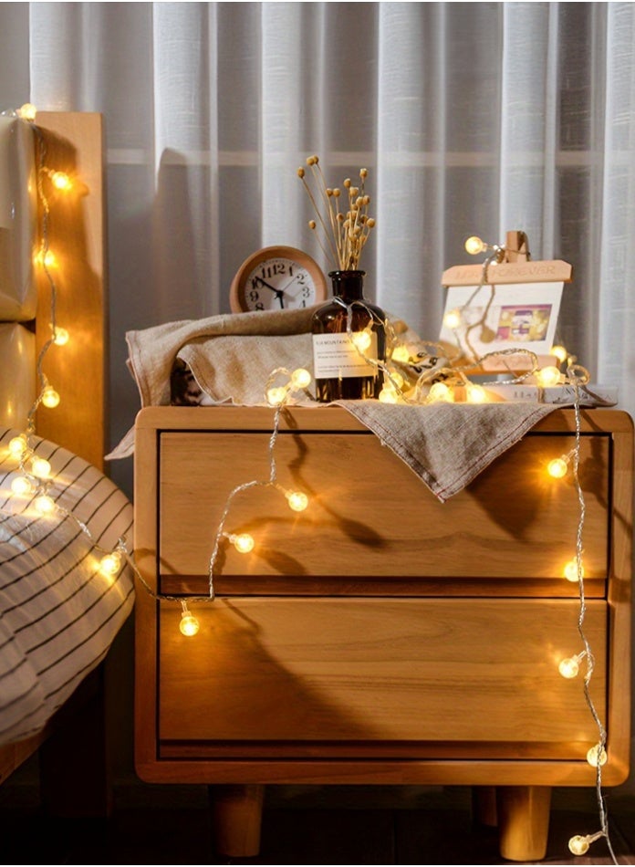 MODI 30 متر 180LED أضواء خيط كروية دافئة خارجية مع 8 أوضاع إضاءة، 12W مقاومة للماء IP44 أضواء كريستالية دافئة – أضواء ديwali الزخرفية - Image 3