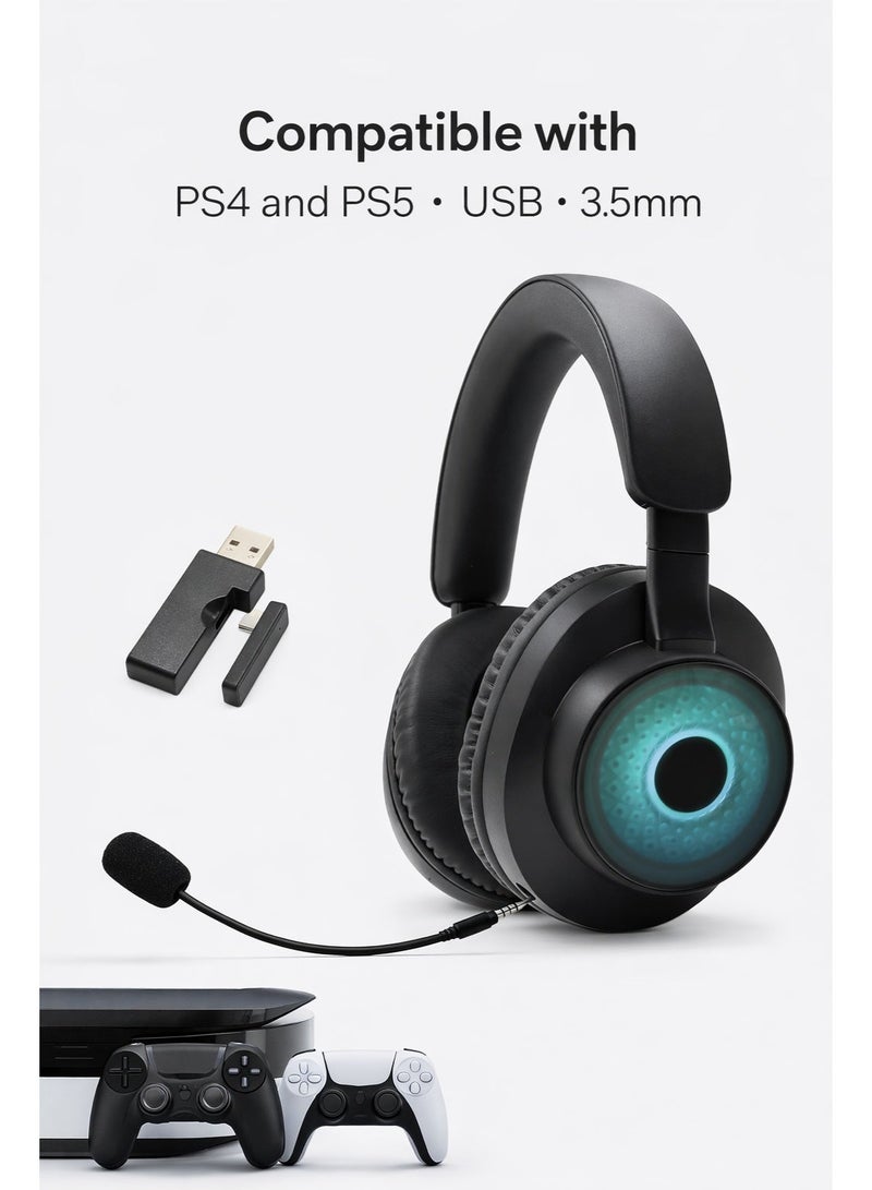 ASA SINGER X Wireless RGB Gaming Headset – 2.4GHz + Wired Mode, Noise-Canceling Mic, PC / PS / Mobile Compatible - Image 1