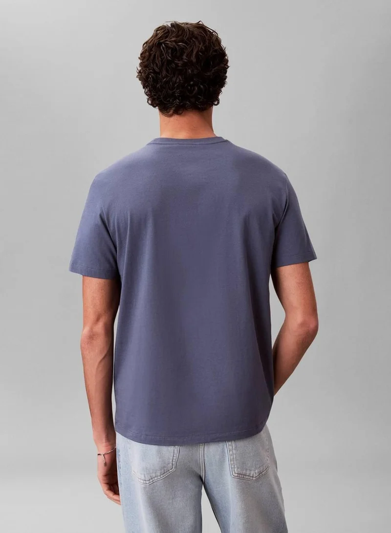Calvin Klein Jeans Blue Nomad Cotton Badge T-Shirt for Men | Best Price UAE