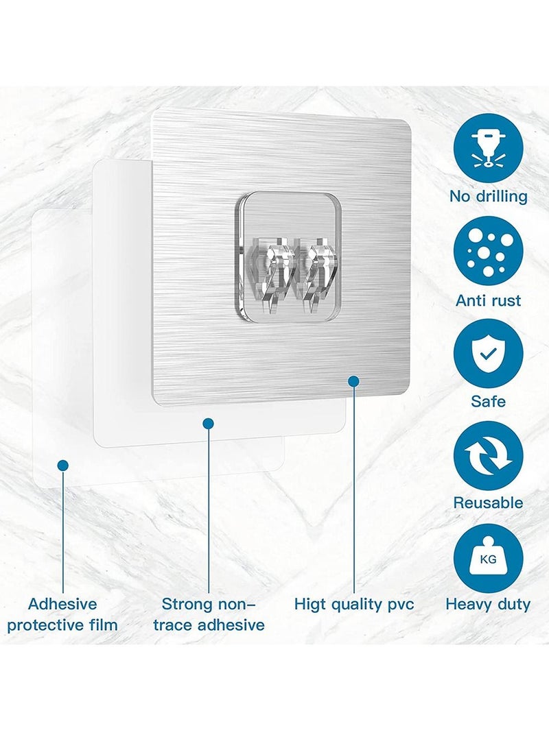 HomarKet 20-Piece Self Adhesive Large Heavy Duty Wall Hooks Grey  - Image 5