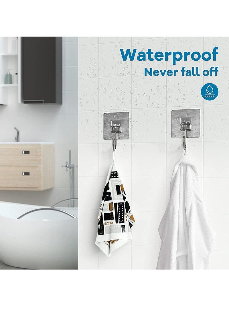 HomarKet 20-Piece Self Adhesive Large Heavy Duty Wall Hooks Grey  - Image 3