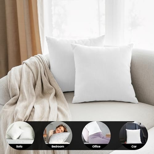 Foamily Couch Pillows Inserts 18x18 (Set of 2) Premium Decorative Pillows for Couch, Bed & Living Room, Soft Fluffy Throw Pillow Inserts for Home Décor - Image 5