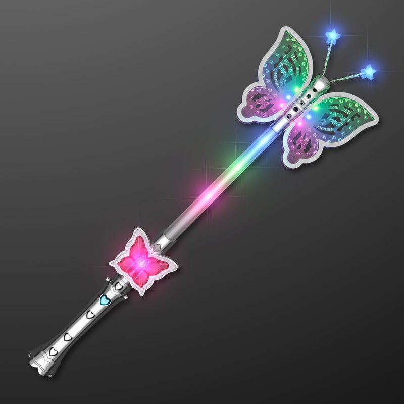 FlashingBlinkyLights Light Up LED Pretty Butterfly Fairy Wand for Girls - Image 2