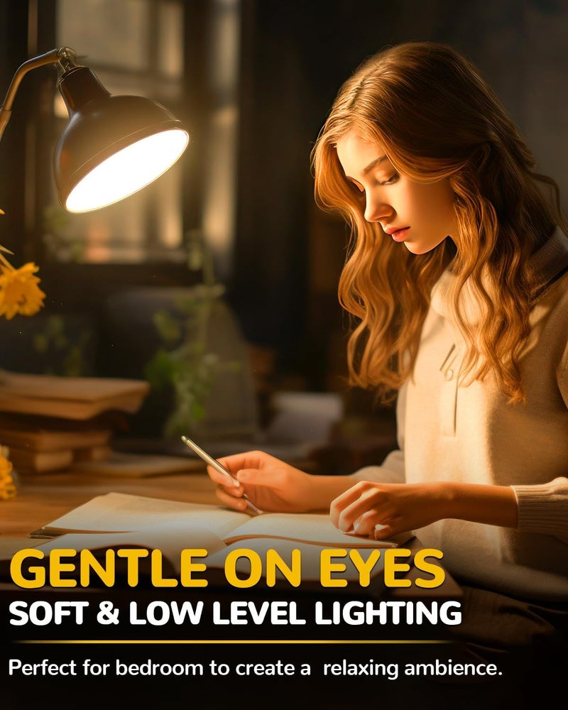 2.5 واط E27 لمبة LED لولبية بيضاء دافئة، G45 كرة غولف إديسون لولبية كبيرة لمبة عتيقة 2200 كلفن للمصابيح، لمبة منخفضة الطاقة، زجاج كهرماني، مكافئة 20-25 واط، غير قابلة للتعتيم، عبوة من 3 قطع - Image 3