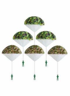 KASTWAVE 6 Pack Camo Parachute Toy Army for Kids Tangle Free Throwing Action Figures Hand Outdoor Games Toys Outside Gifts Boy and Girl  - Image 1